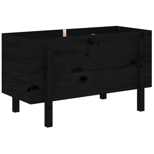Højbed 101x50x57 cm massivt fyrretræ sort