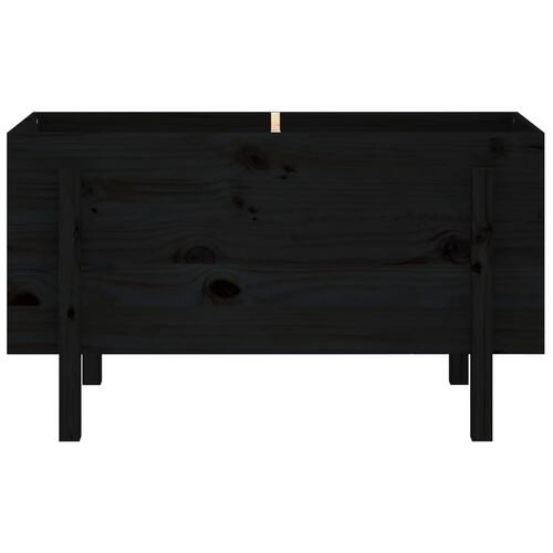 Højbed 101x50x57 cm massivt fyrretræ sort