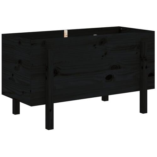 Højbed 101x50x57 cm massivt fyrretræ sort