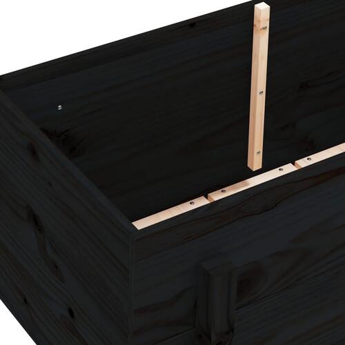 Højbed 101x50x57 cm massivt fyrretræ sort