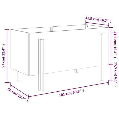 Højbed 101x50x57 cm massivt fyrretræ sort