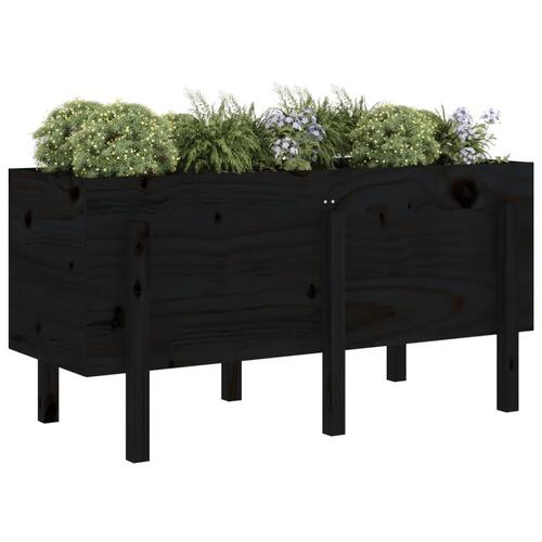 Højbed 121x50x57 cm massivt fyrretræ sort