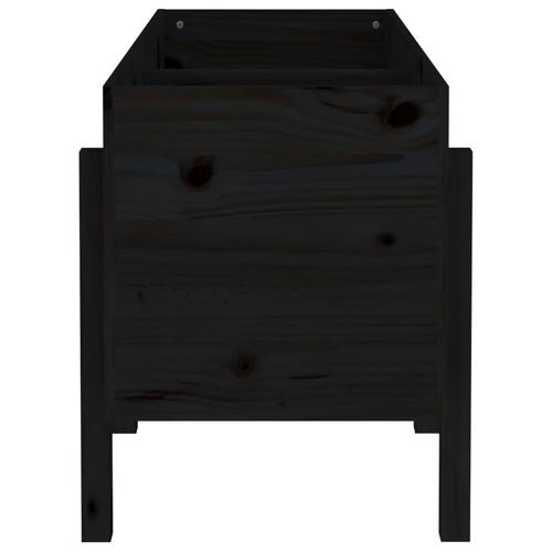 Højbed 121x50x57 cm massivt fyrretræ sort
