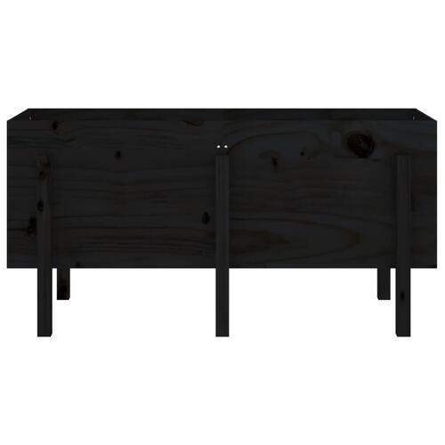 Højbed 121x50x57 cm massivt fyrretræ sort