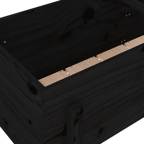 Højbed 121x50x57 cm massivt fyrretræ sort