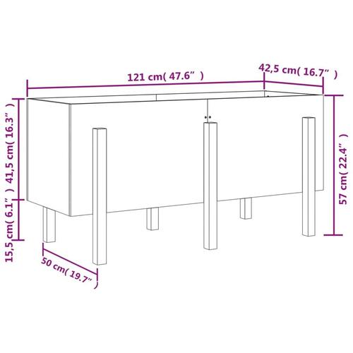 Højbed 121x50x57 cm massivt fyrretræ sort