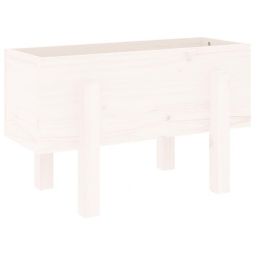 Plantekasse i massivt fyrretræ - hvid, 62×30×38 cm