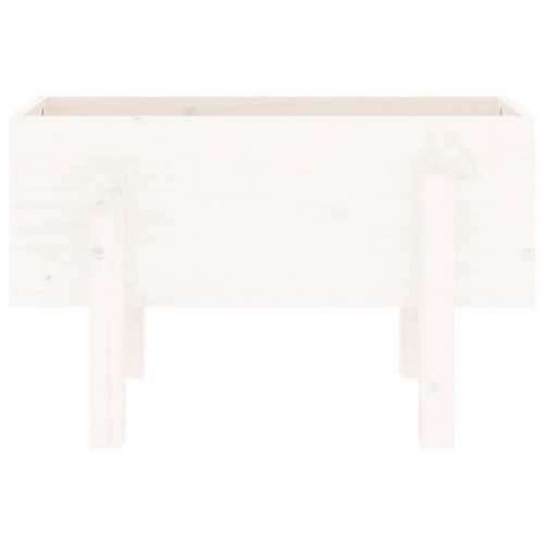 Plantekasse i massivt fyrretræ - hvid, 62×30×38 cm