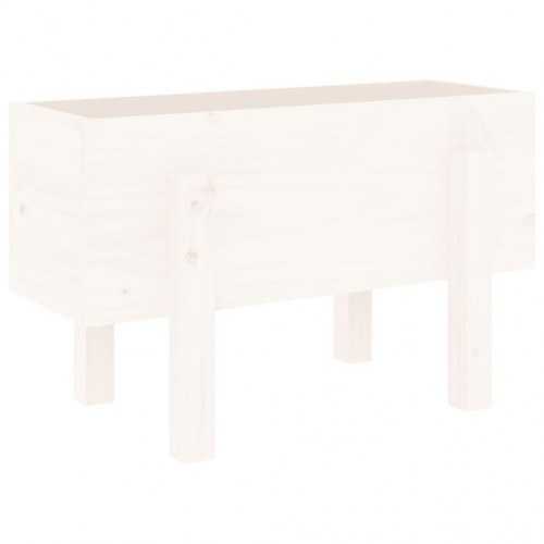 Plantekasse i massivt fyrretræ - hvid, 62×30×38 cm