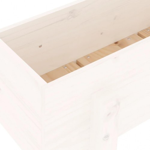 Plantekasse i massivt fyrretræ - hvid, 62×30×38 cm