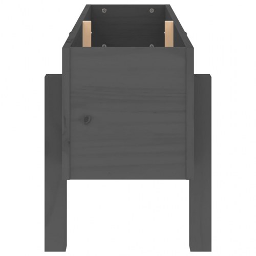 Højbed 101x30x38 cm massivt fyrretræ grå