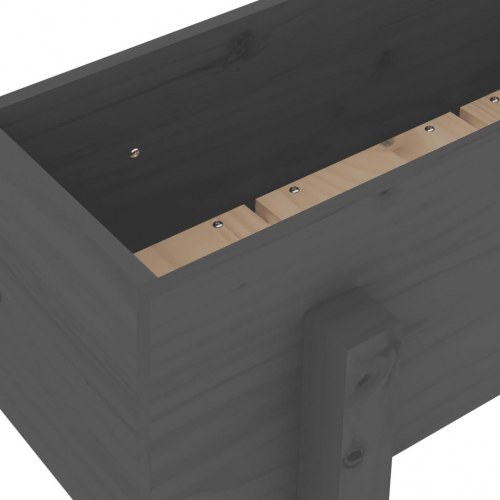 Højbed 101x30x38 cm massivt fyrretræ grå