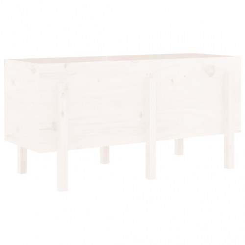 Højbed i massivt fyrretræ 121 x 50 x 57 cm - hvid