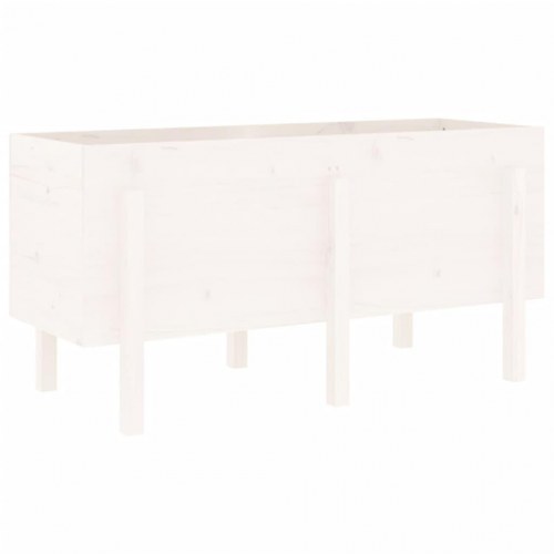 Højbed i massivt fyrretræ 121 x 50 x 57 cm - hvid