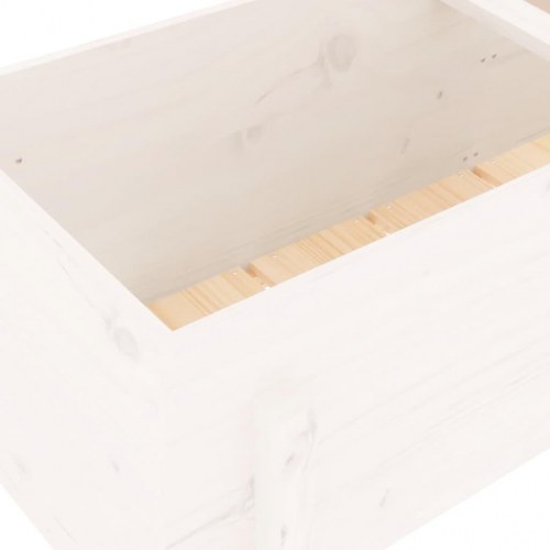 Højbed i massivt fyrretræ 121 x 50 x 57 cm - hvid