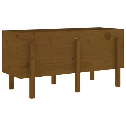Højbed 121x50x57 cm massivt fyrretræ gyldenbrun