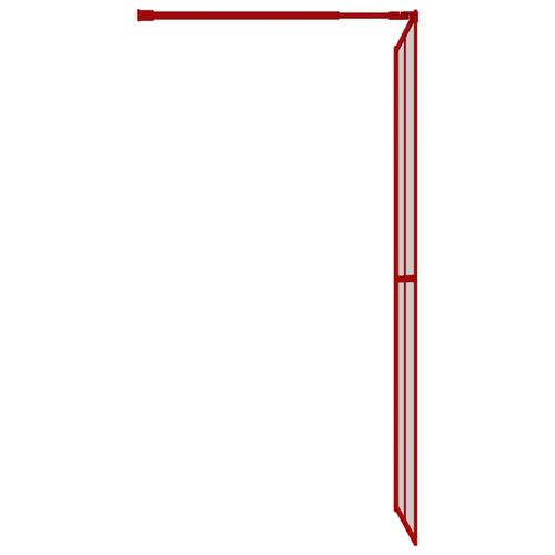 Brusevæg 90x195 cm klart sikkerhedsglas rød