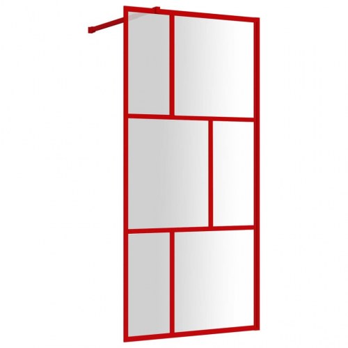 Brusevæg 80x195 cm klart sikkerhedsglas rød