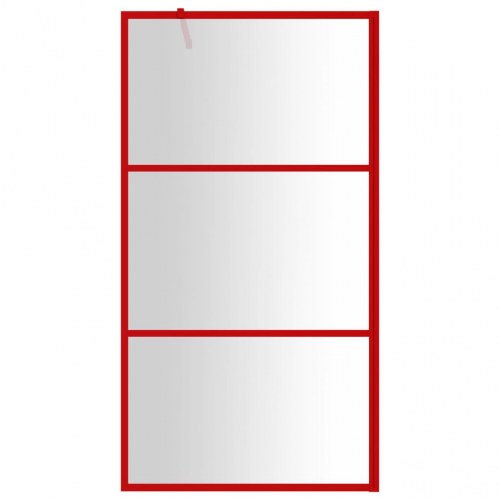 Brusevæg 100x195 cm klart sikkerhedsglas rød