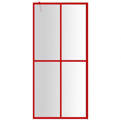 Brusevæg 80x195 cm klart sikkerhedsglas rød