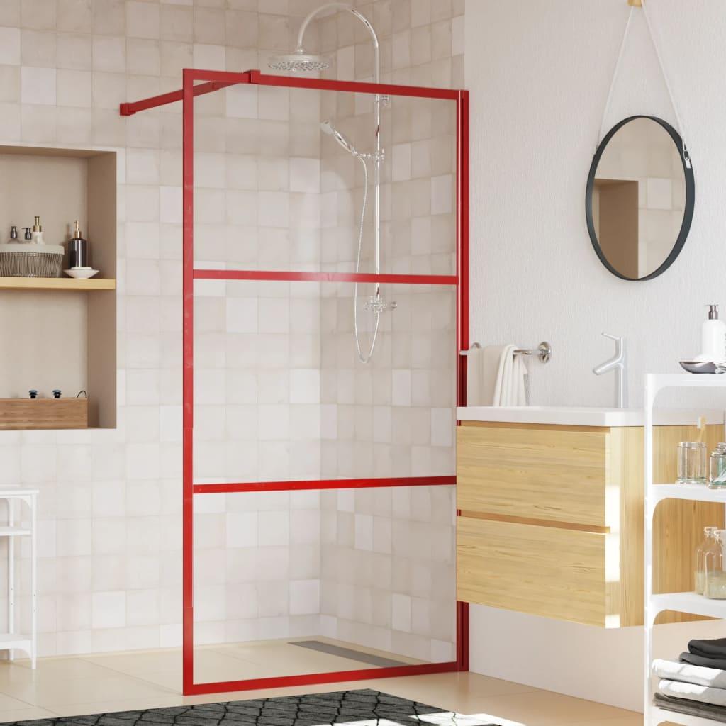 Brusevæg 115x195 cm klart sikkerhedsglas rød
