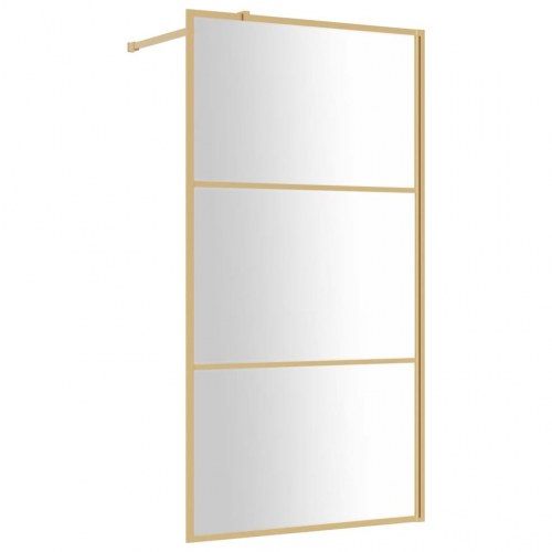 Brusevæg 115×195 cm i klart sikkerhedsglas - guldfarvet stel