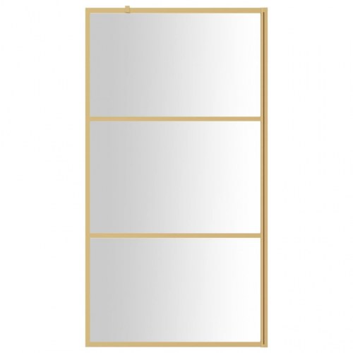 Brusevæg 115×195 cm i klart sikkerhedsglas - guldfarvet stel