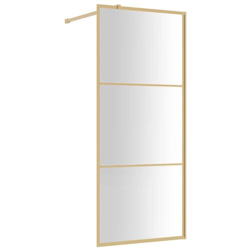 Brusevæg 80x195 cm klart sikkerhedsglas guldfarvet
