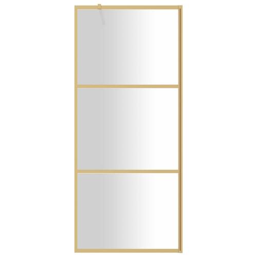 Brusevæg 80x195 cm klart sikkerhedsglas guldfarvet