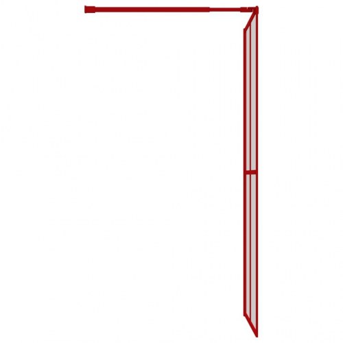 Brusevæg 100×195 cm i klart sikkerhedsglas - rød ramme