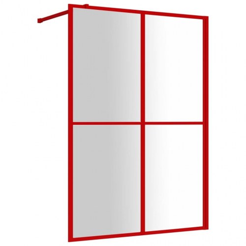 Brusevæg 140x195 cm klart sikkerhedsglas rød