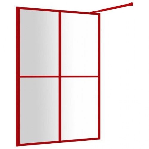 Brusevæg 140x195 cm klart sikkerhedsglas rød