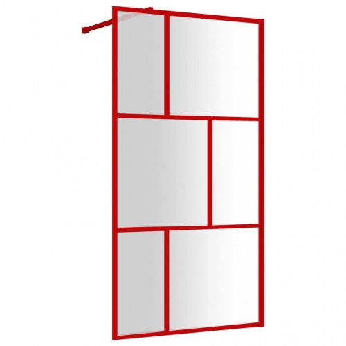 Brusevæg 100x195 cm klart sikkerhedsglas rød