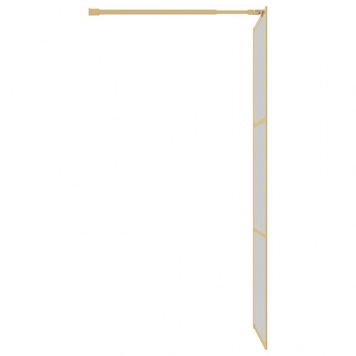 Brusevæg 90×195 cm i klart sikkerhedsglas - guldfarvet stel