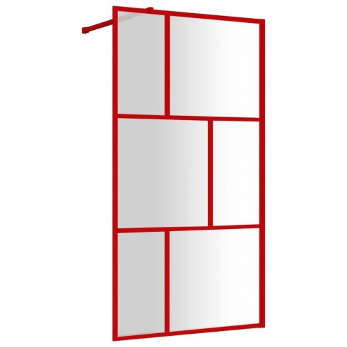 Brusevæg 115×195 cm i klart sikkerhedsglas - rød ramme