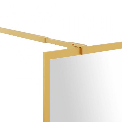 Brusevæg 140 × 195 cm i klart sikkerhedsglas - guldfarvet ramme