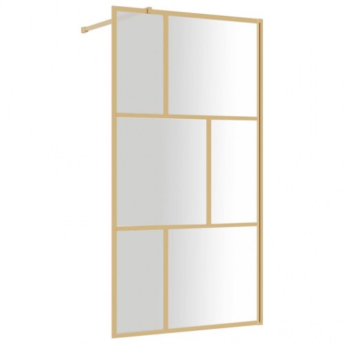 Brusevæg 115 × 195 cm i klart sikkerhedsglas - guldfarvet ramme