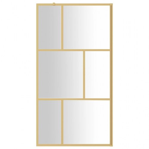 Brusevæg 115 × 195 cm i klart sikkerhedsglas - guldfarvet ramme