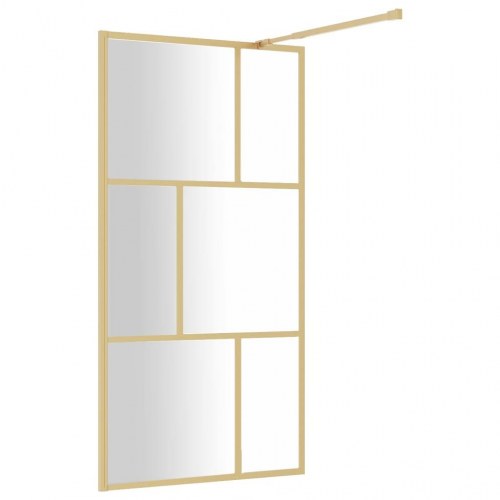 Brusevæg 115 × 195 cm i klart sikkerhedsglas - guldfarvet ramme