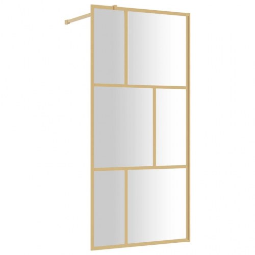 Brusevæg 80×195 cm - klart sikkerhedsglas, guldfarvet ramme