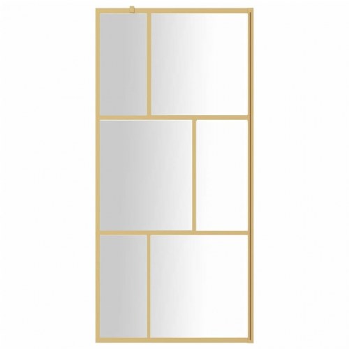 Brusevæg 80×195 cm - klart sikkerhedsglas, guldfarvet ramme