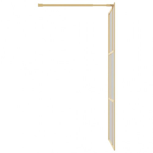 Brusevæg 80×195 cm - klart sikkerhedsglas, guldfarvet ramme
