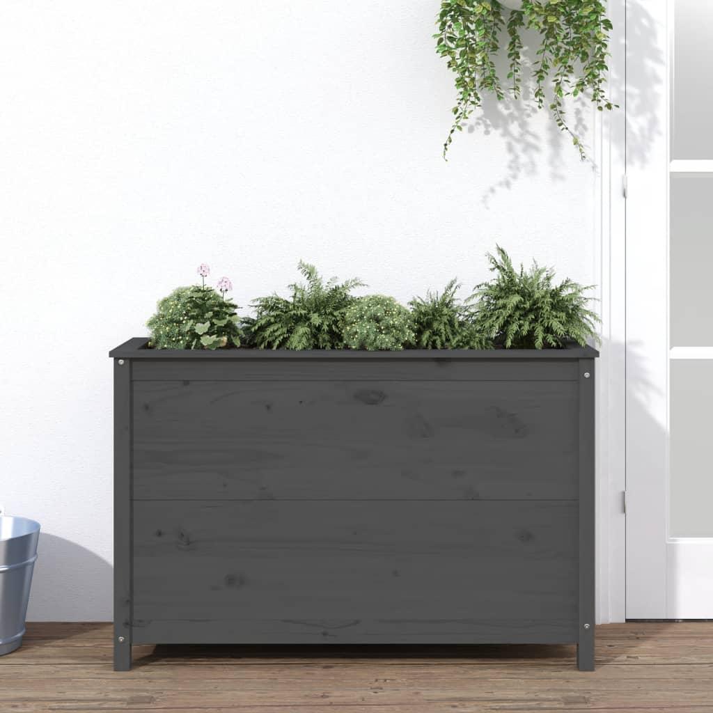 Højbed 119,5x40x78 cm massivt fyrretræ grå