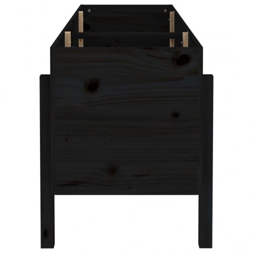 Højbed 160x50x57 cm massivt fyrretræ sort