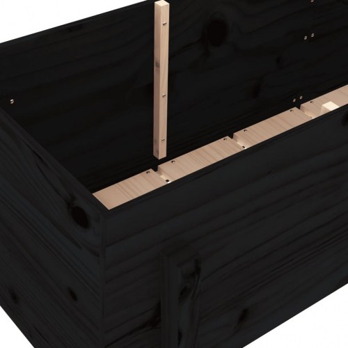 Højbed 160x50x57 cm massivt fyrretræ sort
