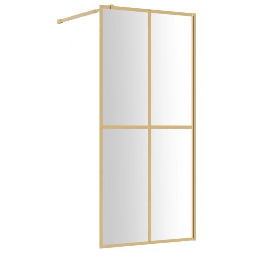 Brusevæg 80×195 cm i klart sikkerhedsglas - guldfarvet stel
