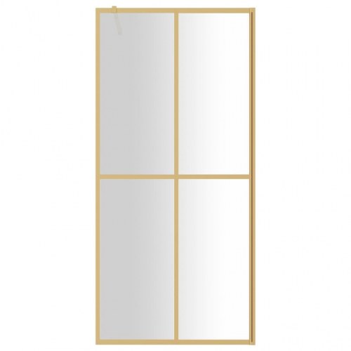 Brusevæg 80×195 cm i klart sikkerhedsglas - guldfarvet stel