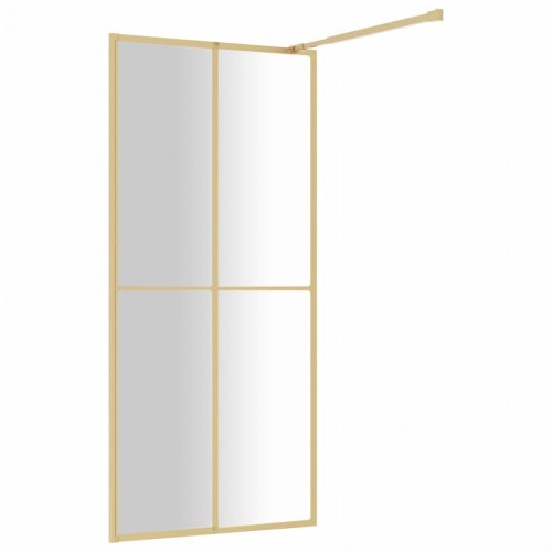 Brusevæg 80×195 cm i klart sikkerhedsglas - guldfarvet stel