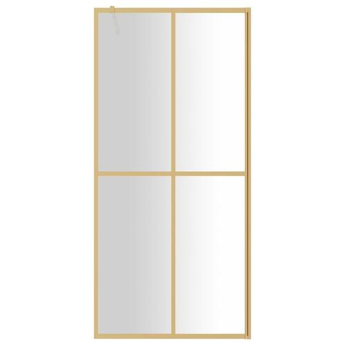 Brusevæg 90x195 cm klart sikkerhedsglas guldfarvet