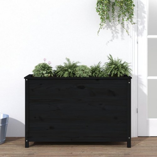 Højbed 119,5x40x78 cm massivt fyrretræ sort